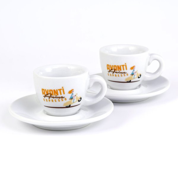 AVANTI Espressotassen 2er-Set ANINA im Starter-Set mit 1 kg Kaffee