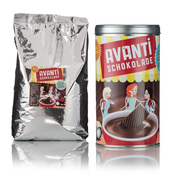 AVANTI Schokolade 700g Beutel + Dose