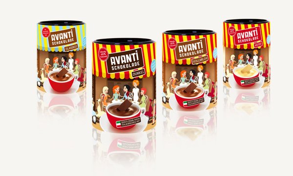 AVANTI Schokolade 3er Mix Vollmilch, Weiß und Dunkel Dosen à 400 g