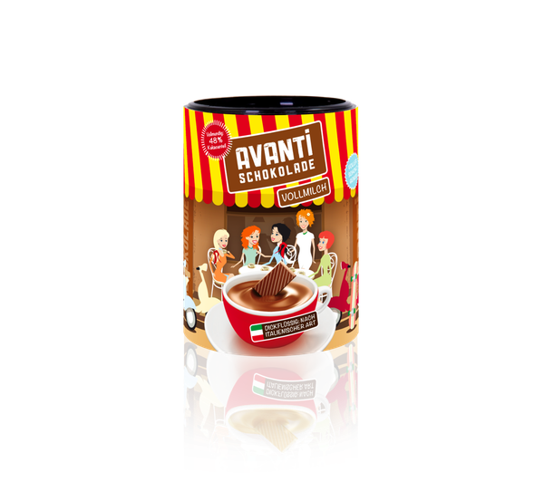 AVANTI Schokolade 5er Mix Vollmilch, Weiß, Ruby, Classic und Dunkel Dosen à 400 g